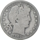1902-S Barber Half Dollar Average Circ 90% Silver *7948