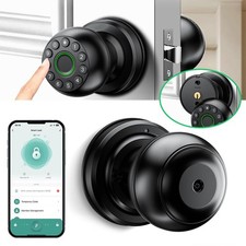 Electronic Biometric Smart Fingerprint Lock Door Knob Password Key APP Unlocking
