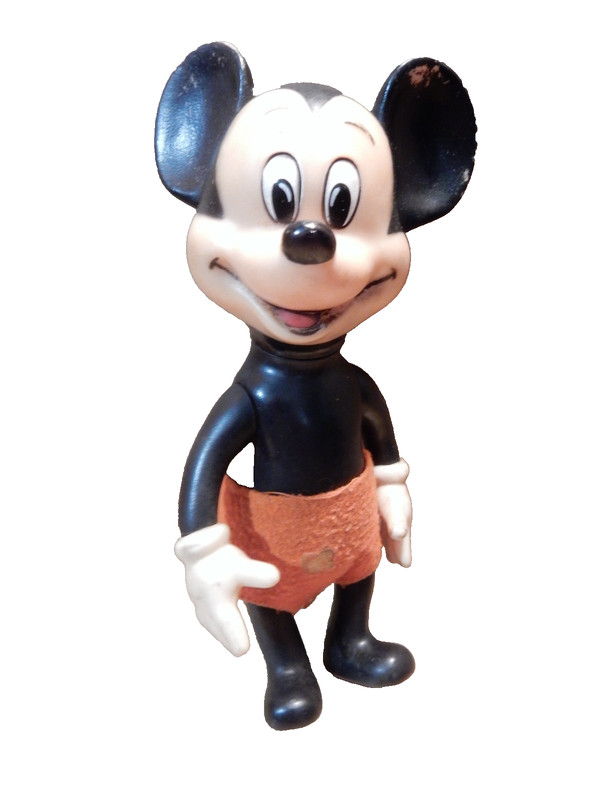 Vintage Mickey Mouse Squeaker Toy Walt Disney Productions Japan Rubber Figure