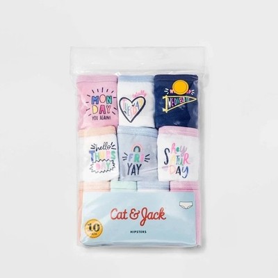 Cat & Jack Girl's Size 14 Hipsters Underwear 10pk