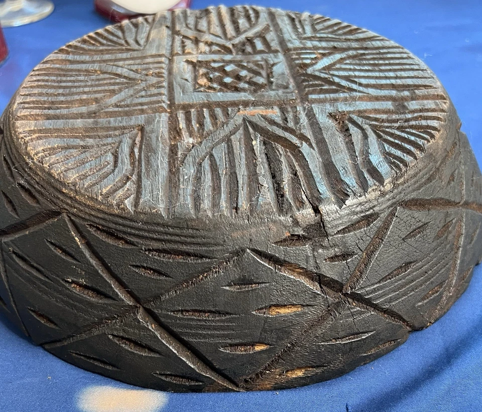 Antique Hand Carved Wooden Bowl - Image 2 of 4