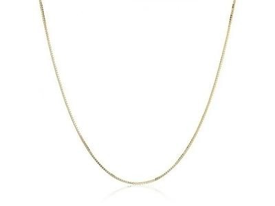 14K Yellow Gold High Polish Classic Box Link Chain Necklace