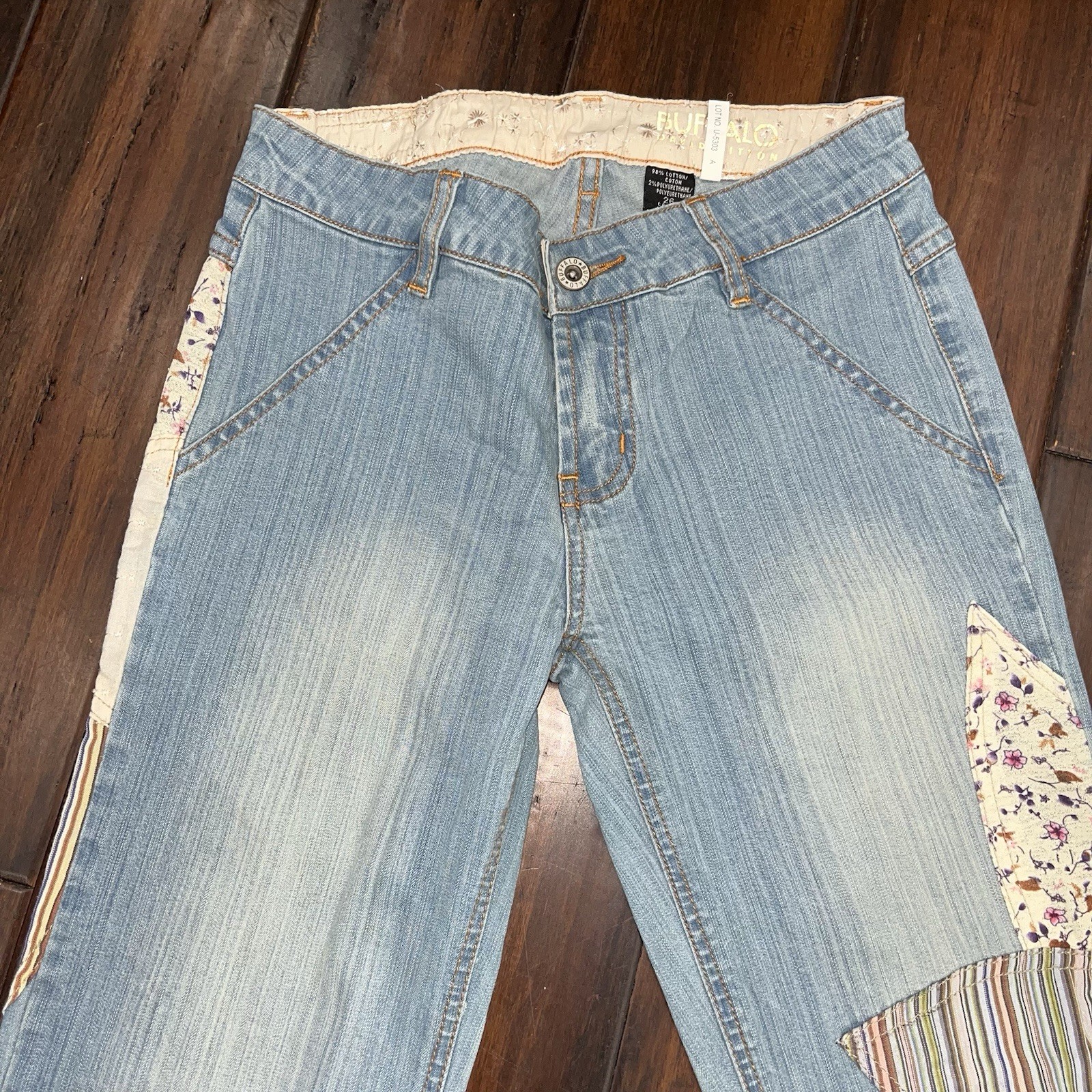 Buffalo David Bitton Y2K Flared Patchwork Floral … - image 5