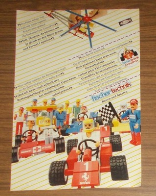 Rare Advertising Fischertechnik Grand Prix Formula 1 Car Ferrari Emergency Doctor #1 1983