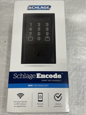 Schlage Encode Smart WiFi Deadbolt BE489WBCEN622 Door Lock Matte Black