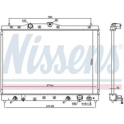 1X NISSENS 68116 KÜHLER WASSERKÜHLER MOTORKÜHLER 19010P5A003 NEU