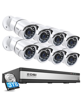 ZOSI 16CH 4K NVR 8MP Network PoE Security IP Human Detect Mic Camera System 3TB
