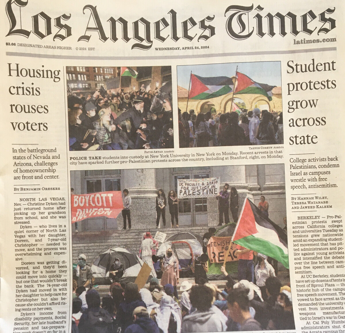 LOS ANGELES TIMES April 24, 2024 TRUMP ALLY Legal System Closes In On Crypto  | eBay