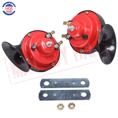 Pair 12V 300DB Super Loud Snail Air Train Horn For Car Truck SUV Boat Motorcycle