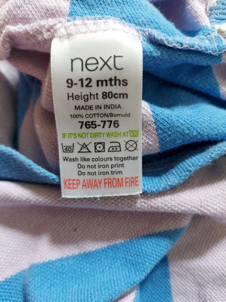 Next Baby Boy Blue & Purple Striped Polo Shirt 912 months eBay