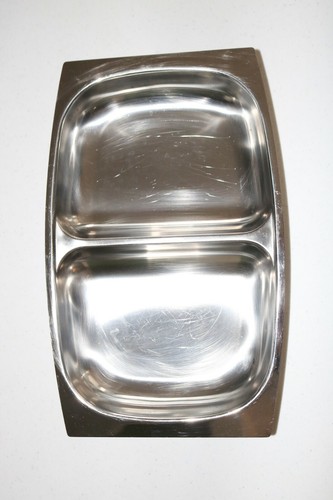 AS Stainless 18/8 Sweden Divided Serving Tray Dish 12.5" x 8" - Picture 3 of 12