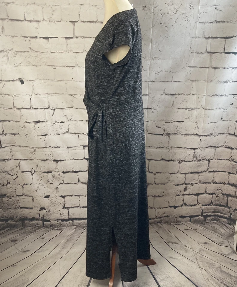 Maxi Vestido Talbots The Oprah Magazine Collection Mujer Gris Medio Manga Corta Foto 2 de 4