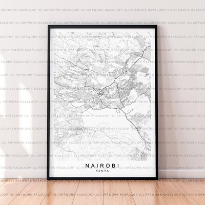 Nairobi Karte Poster Druck ungerahmt Nairobi Landkarte Druck Kenia Wandbild Wohndeko