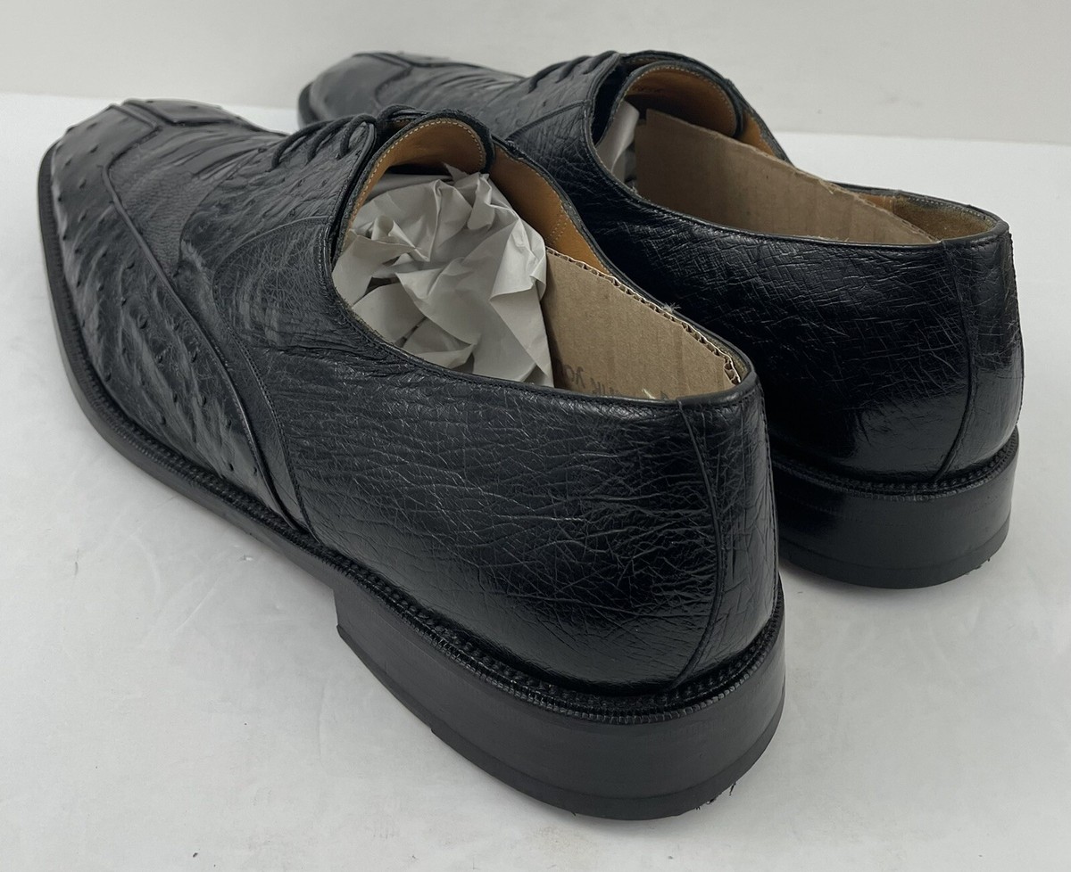 Paul Fredrick Black Full Quill Ostrich Dress Shoes Size 11 paul Fredrick Men main image 2