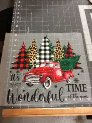 1 DTF Print -Christmas Holidays ''Most Wonderful Time Year'' Red Truck Ready Press