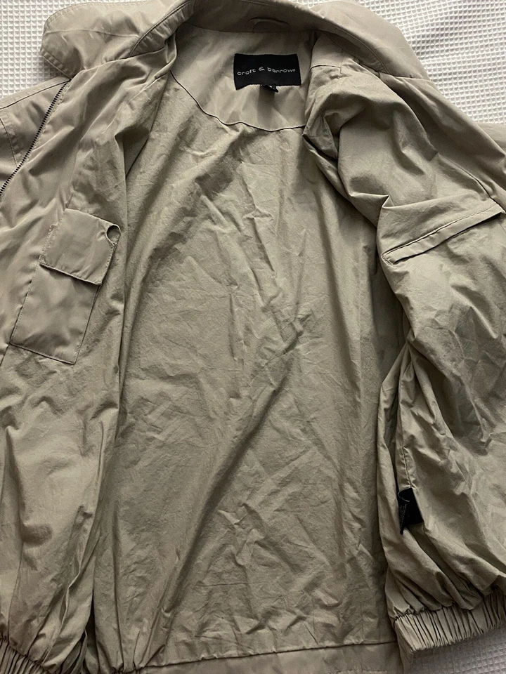 Croft & Barrow Beige Full Zip Bombers Jacket Size L Pockets Neutral 90s Retro - Image 3 of 4