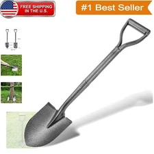 Compact 30-Inch Steel Spade Shovel with D-Handle - Ideal for Gardening & Digging