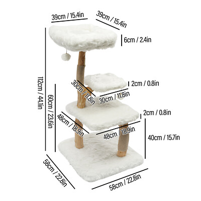 44 Inches Multi-Level Large Cat Tree for Large Cats/Big Cat Tower with Cat Condo