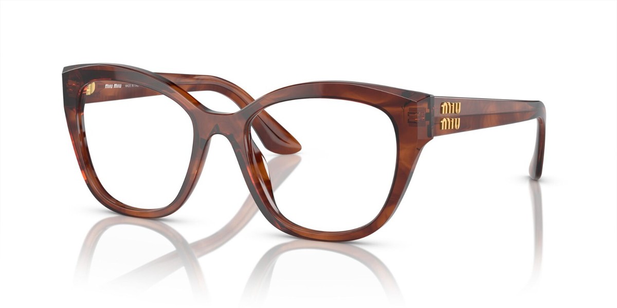 Miu Miu VMU 05XV Striped Tobacco (11Q-1O1) Eyeglasses