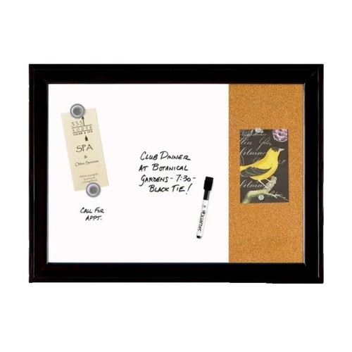 Quartet Dry Erase Calendar Board 17" X 23" - Magnetic Whiteboard & Cork Combo With Black Frame - View #2