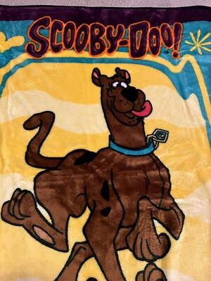 Vintage 1999 Scooby-Doo Fleece Throw Blanket Cartoon Network 50 x