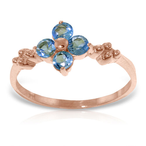 Brand New 14K Solid Rose Gold Ring with Natural Blue Topaz - Picture 1 of 4