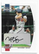 NICK GREEN CERTIFIED Auto signed 2005 Donruss Team Heroes card 38 Atlanta Braves