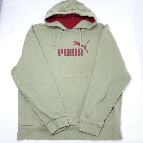 Puma Pullover Logo Hoodie Olive Green 
