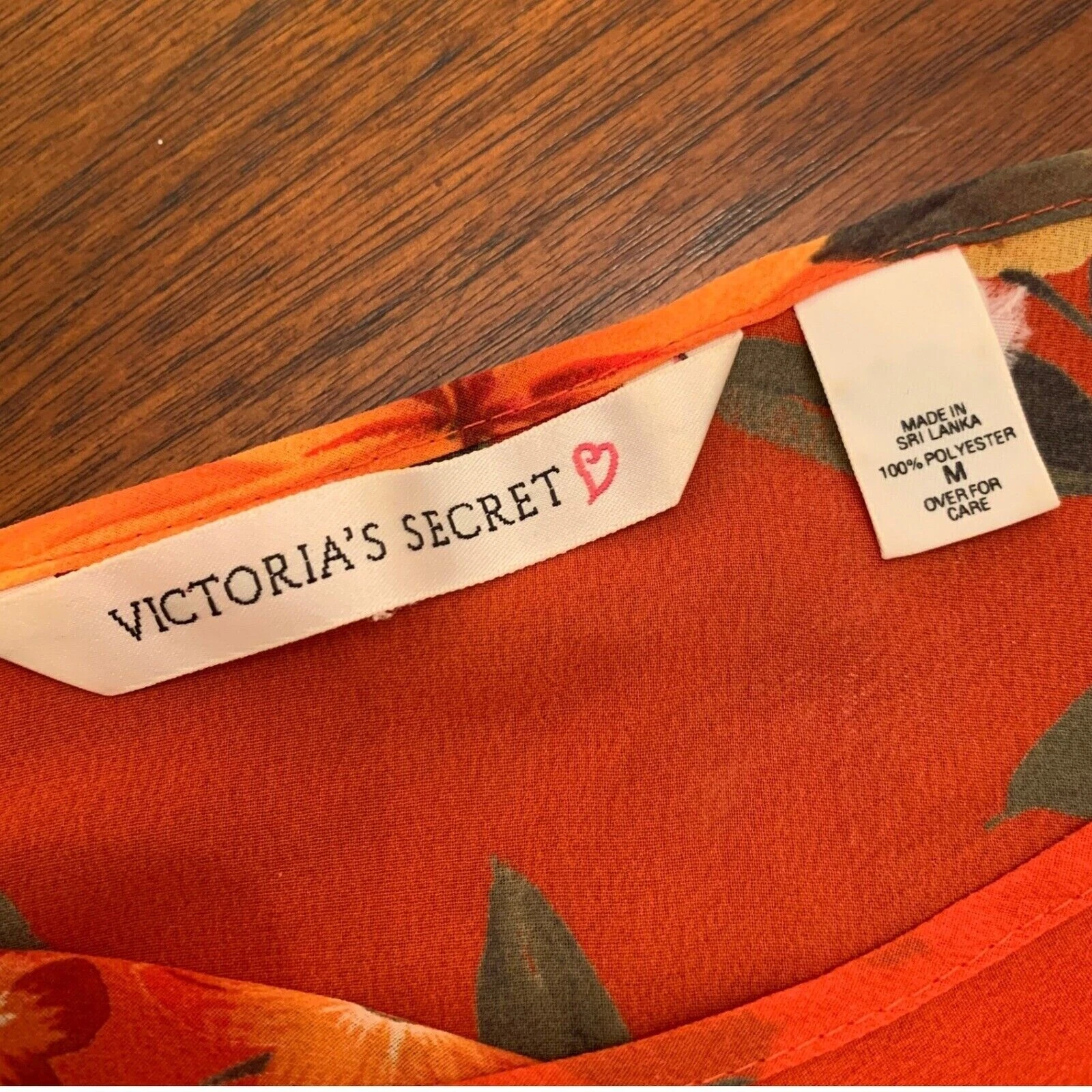 UNDERCOVER Victorias Secret Lingerie Abito Cami Floreale Trasparente Slip Arancione Rosa Giallo M