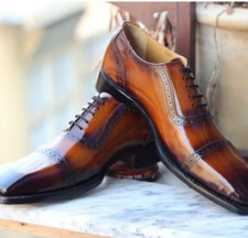 Handmade Men's Brown Premium Quality Leather Oxford Dress Formal Wear Men's Shoe