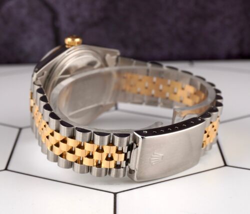 Rolex Datejust 36mm 18k YG 2-Tone Gold Fluted Motif Diamond Dial Watch 16013 - Picture 4 of 12