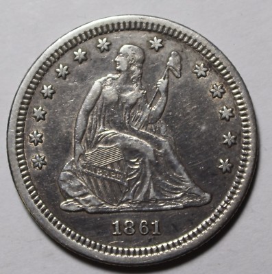 KUページです! 1861 Seated Silver Quarter ZX6 | eBay