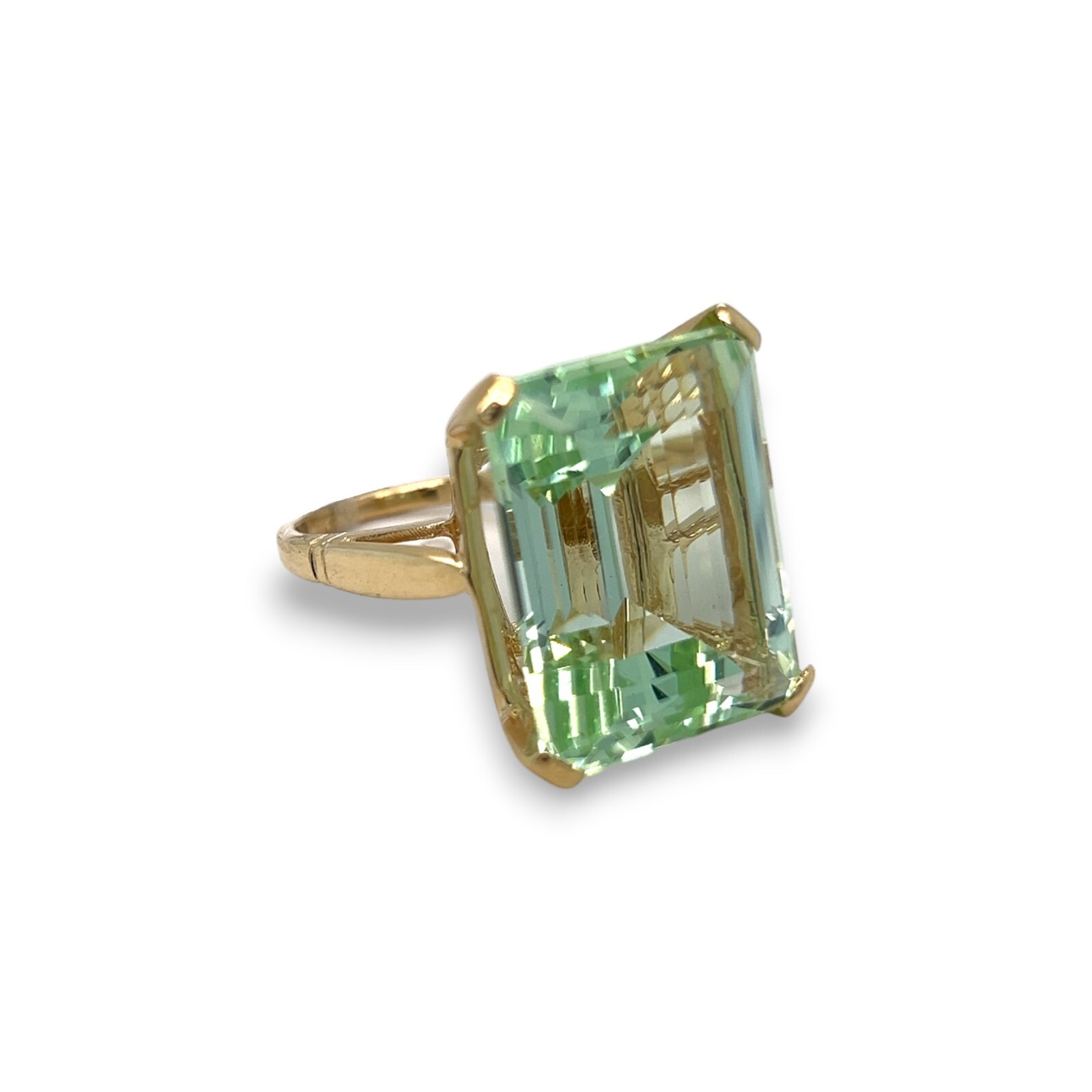 Prasiolite (Green Amethyst) Statement Ring (Estat… - image 1