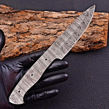 CUSTOM MADE HAND FORGED DAMASCUS STEEL BLADE BLANK SKINNING HUNTING KNIFE 1415