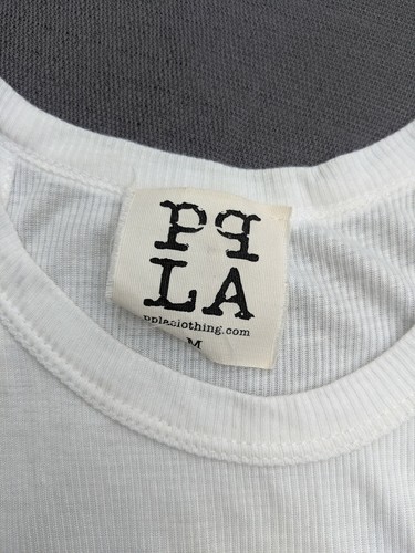 PPLA Dreamcatcher Tank Top Womens M White Blue Relaxed Fit Summer Boho Ribbed - Picture 11 of 12