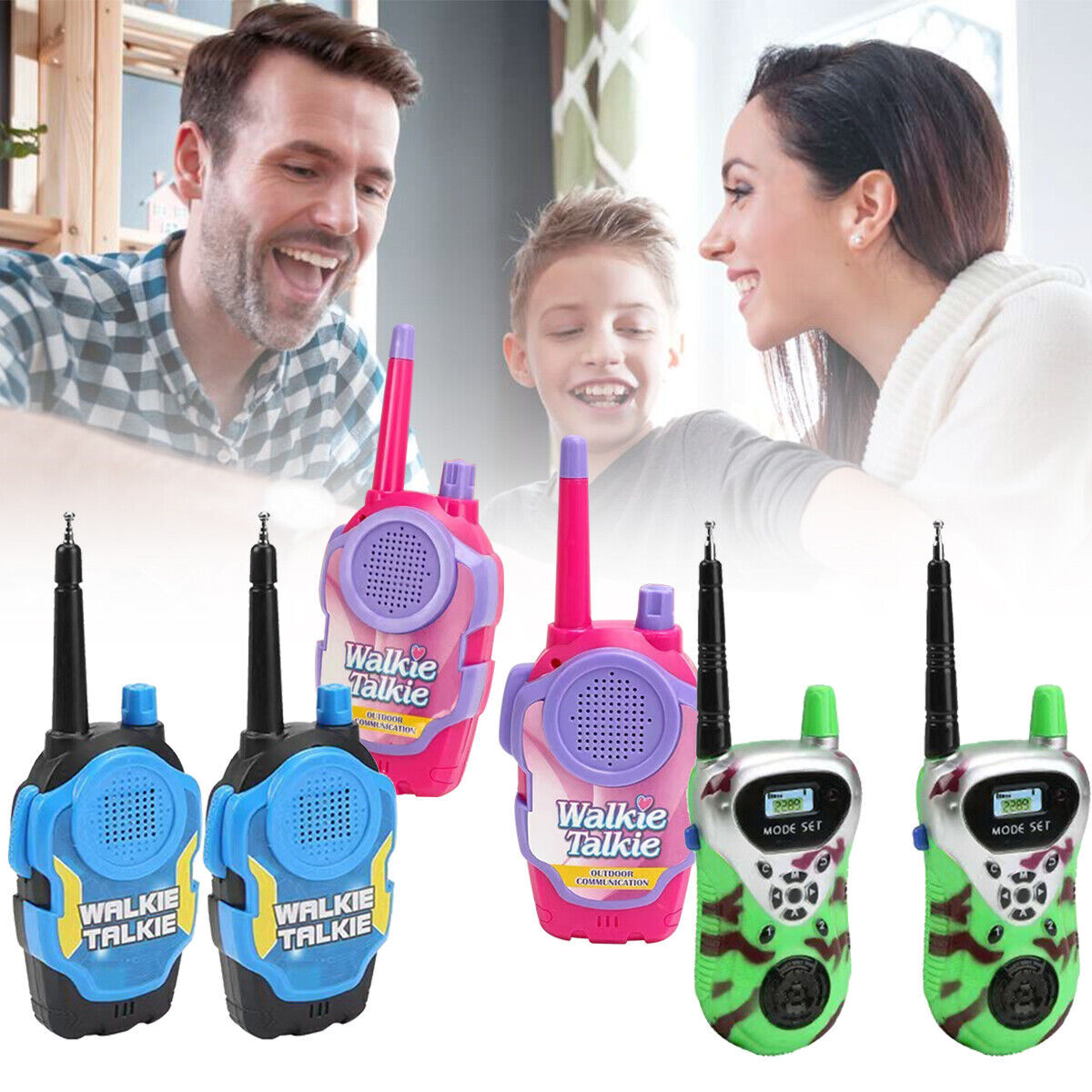 2Pcs Portable Children Walkie Talkies Electronic Long Range Kids Walky