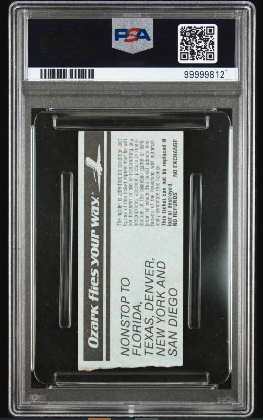 HOF Steve Carlton 300th Win Signed Baseball Game Ticket PSA 7 DNA Certified 10 - Image 4 of 4