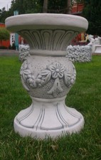 Hocker, Blumensäule, Steinguss, 44 cm, Säule, Sockel, Gartenfigur, Steinmöbel, 