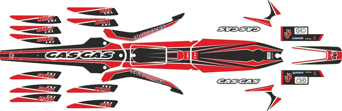 Autocollant Gas Gas Txt 1999 GasGas TXT Pro Trials Bike 2007 Style