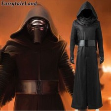 Star Wars Force Awakens Kylo Ren Men Cosplay Costume Black Outfit With Hood Set
