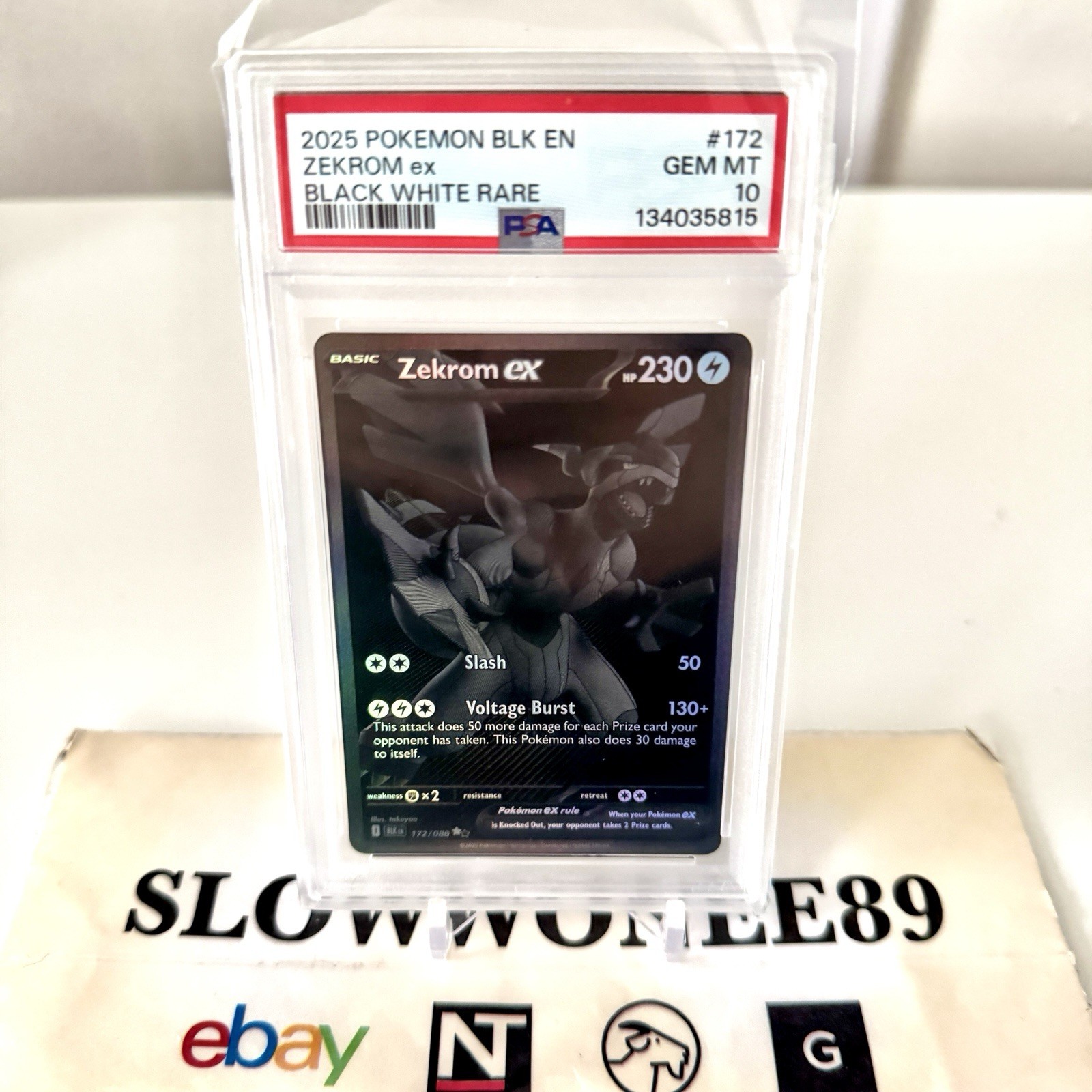 Pokemon TCG Zekrom EX 172/086 Black Bolt Holo PSA Gem Mint 10 *SAME DAY SHIP