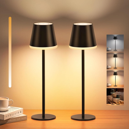 Lampada Da Tavolo LED Wireless Con Batteria 6000 MAh, Ricaricabile USB-C, IP54, Dimmerabile 5-100%, 3000K, Per Interni/esterni - 3