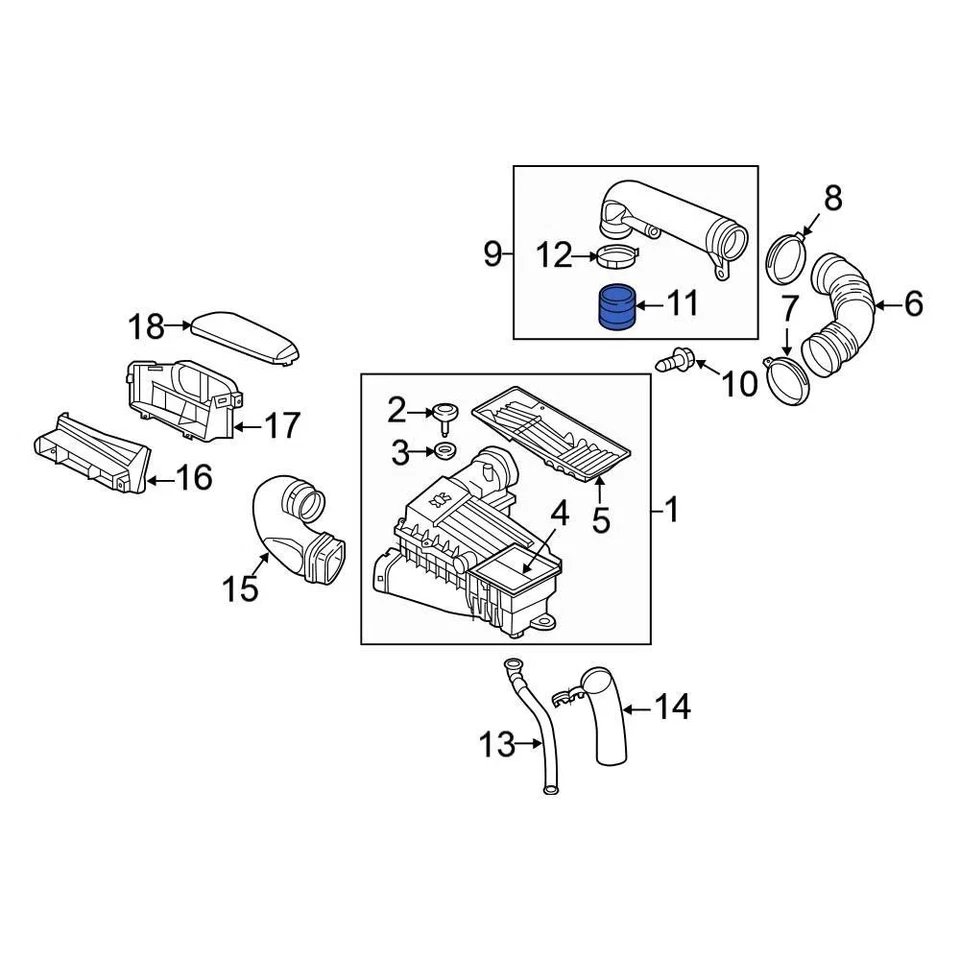 For Volkswagen Jetta 2009-2018 Volkswagen 1K0129627C Engine Air Intake Hose Foto 2 de 4