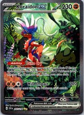 Koraidon ex 247/198 illustrazione speciale rara pokemon scarlatto e viola holo quasi nuova