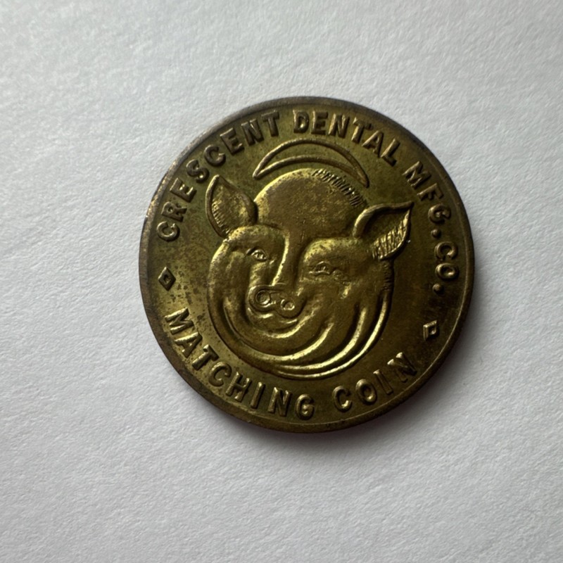 VINTAGE Crescent Dental Mfg. Co. 58th Anniversary Bronze Good Luck Token