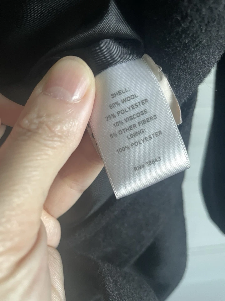 Abrigo envolvente Tahari para mujer negro mezcla de lana Marla con cinturón talla M Foto 4 de 4