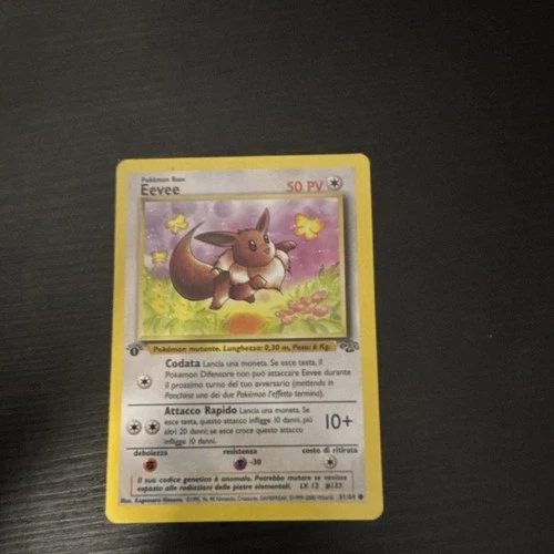 Pokémon Eevee 51/64 Jungle 1st Edition 50 HP Regular Common English