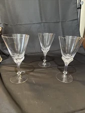 tiffin franciscan crystal Trillium Clear Set 3 Water Goblets 7 1/4 In