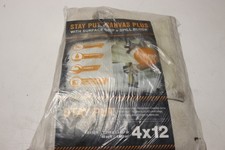 Trimaco 04328 Stay Put Drop Cloth, Canvas, 4ft x 12ft Leak Slip Resistant