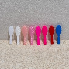 Vintage Barbie Doll Hair Brushes Lot 8 Mattel Shell Style Pink Blue White Red